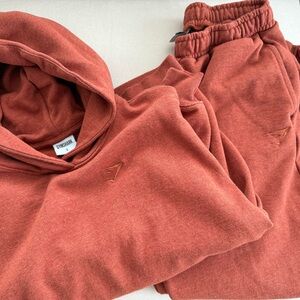 Gymshark Rest Day Sweats- Crew and Joggers in Cinnamon Brown Marl